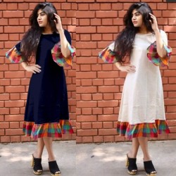 Simple long frock design for outlet girl